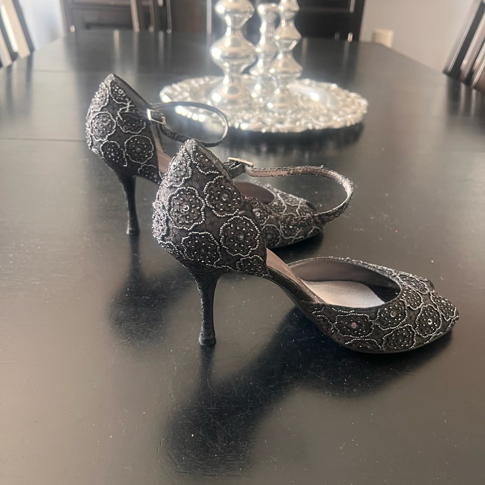 Valerie Stevens Sparkling Black Heels - Picture 3 of 7